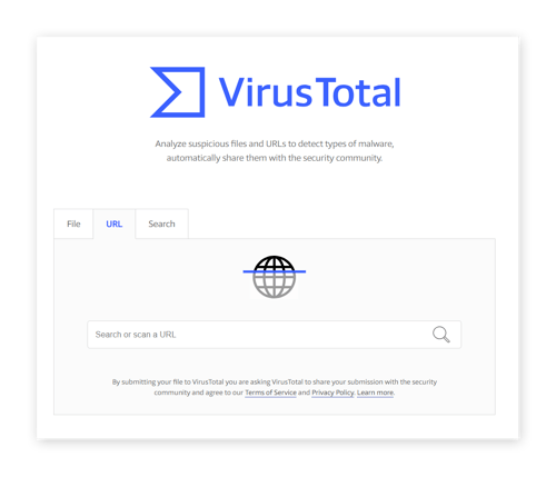 VirusTotal会扫描网址以检查威胁。
